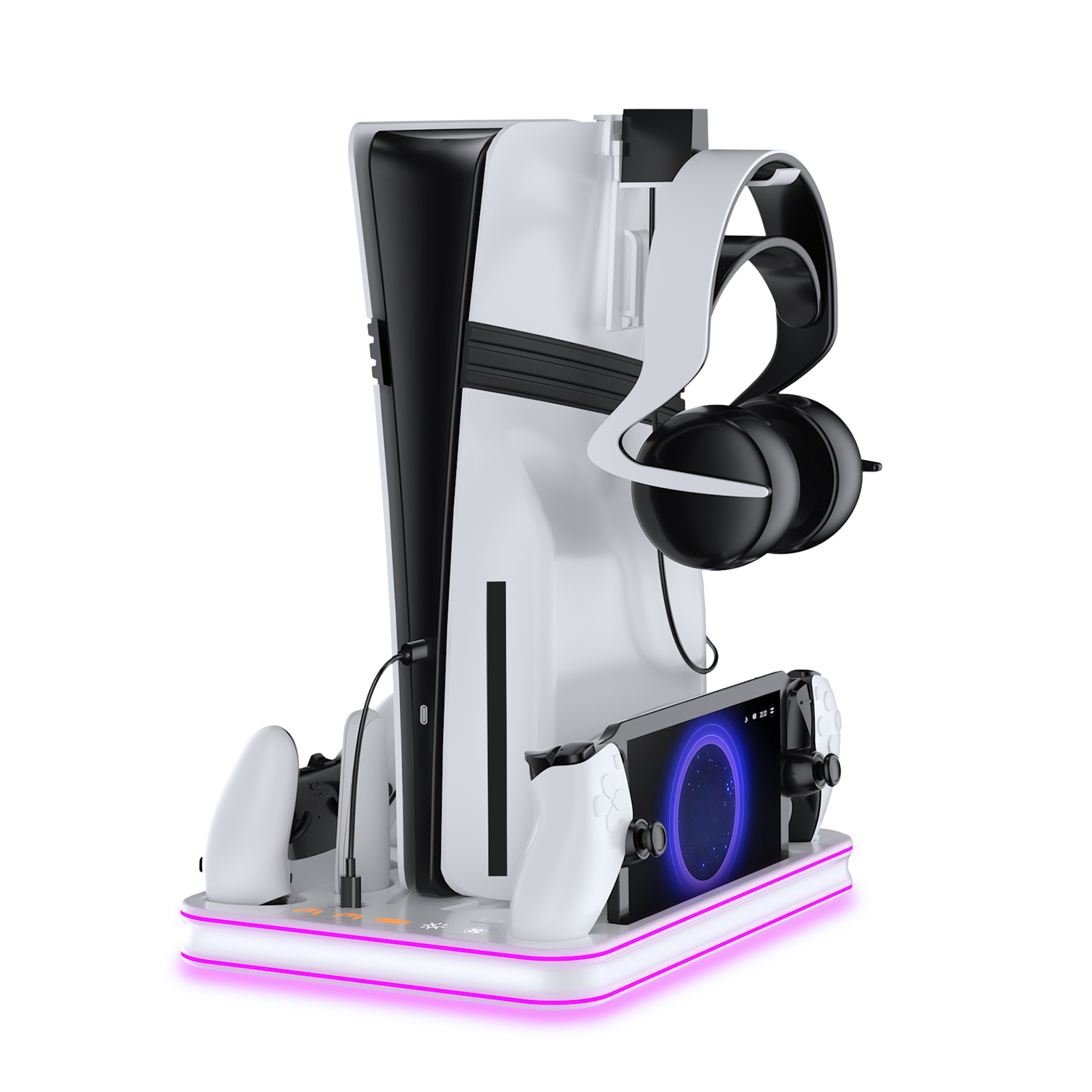 Headset Stand Rgb - حامل تبريد وتخزين متعدد الوظائف لجهاز