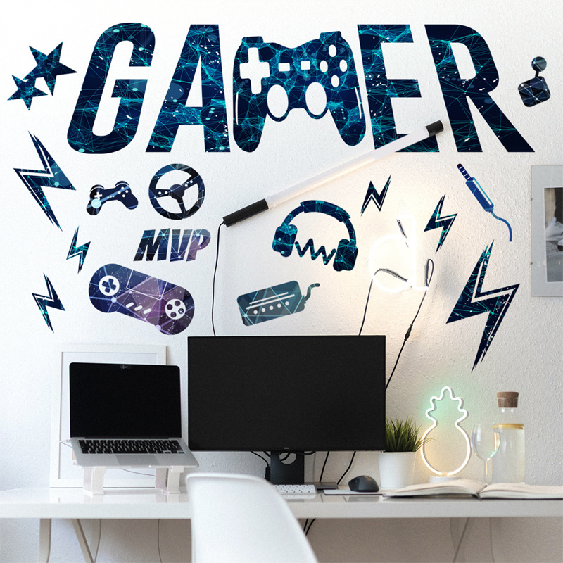 Gaming Accessories Wallpaper - ملصقات جدارية فينيل لغرفة الألعاب، ديكور