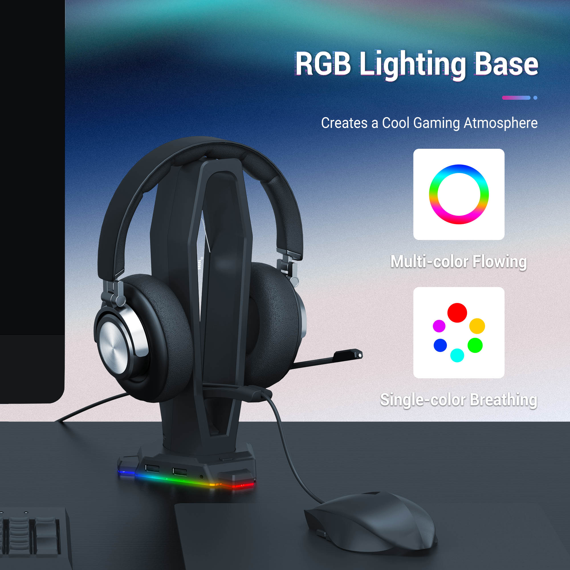 3 في 1 RGB الألعاب سماعة حامل  - مراجعة Headset Stand Rgb وسعره