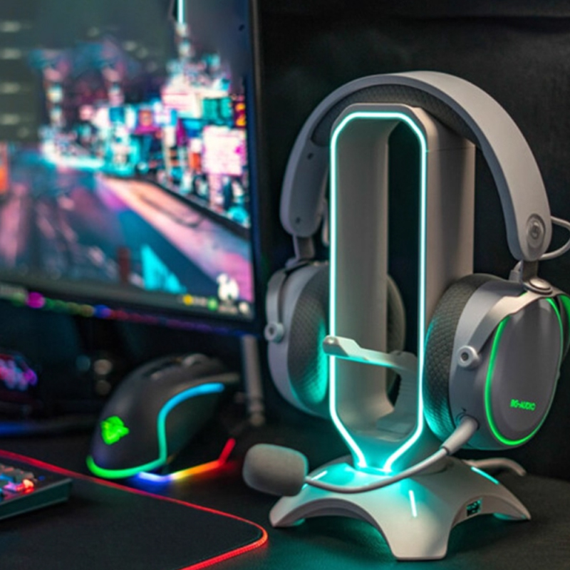 حامل سماعة رأس للألعاب RGB مع  - مراجعة Headset Stand Rgb وسعره