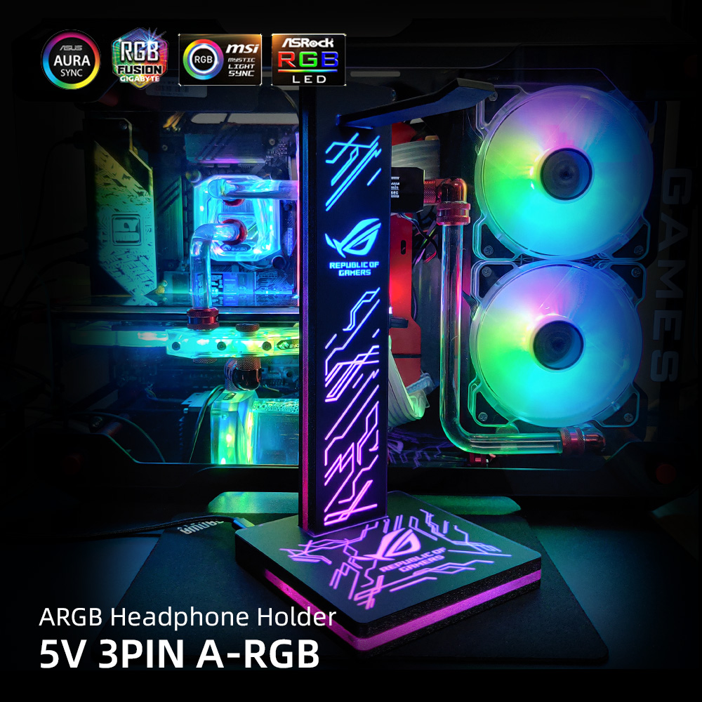 حامل سماعات رأس ARGB مع إضاءة  - مراجعة Headset Stand Rgb وسعره