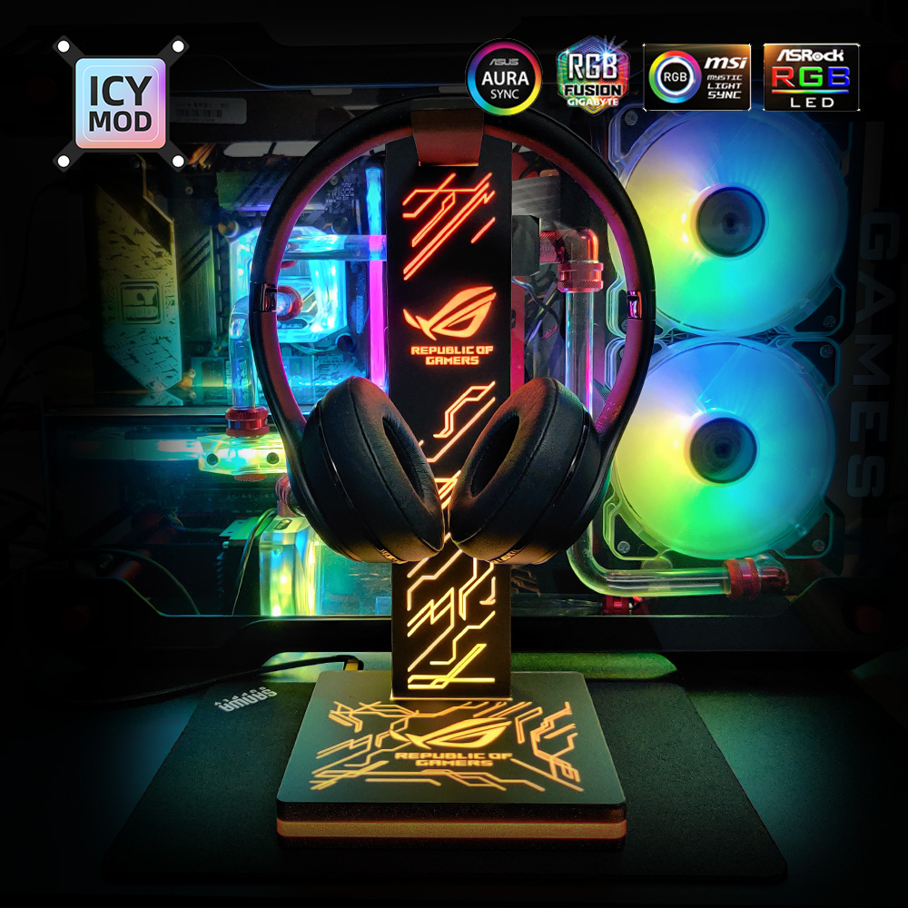 حامل سماعات رأس ARGB مع إضاءة  - مراجعة Headset Stand Rgb وسعره