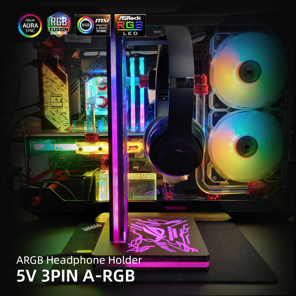حامل سماعات رأس ARGB مع إضاءة  - مراجعة Headset Stand Rgb وسعره